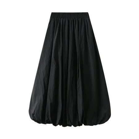 Biezeib Women s Balloon Long Skirts Elegant High Waist Solid Color A-Line Skirts Casual Flowy Skirts | Walmart (US)