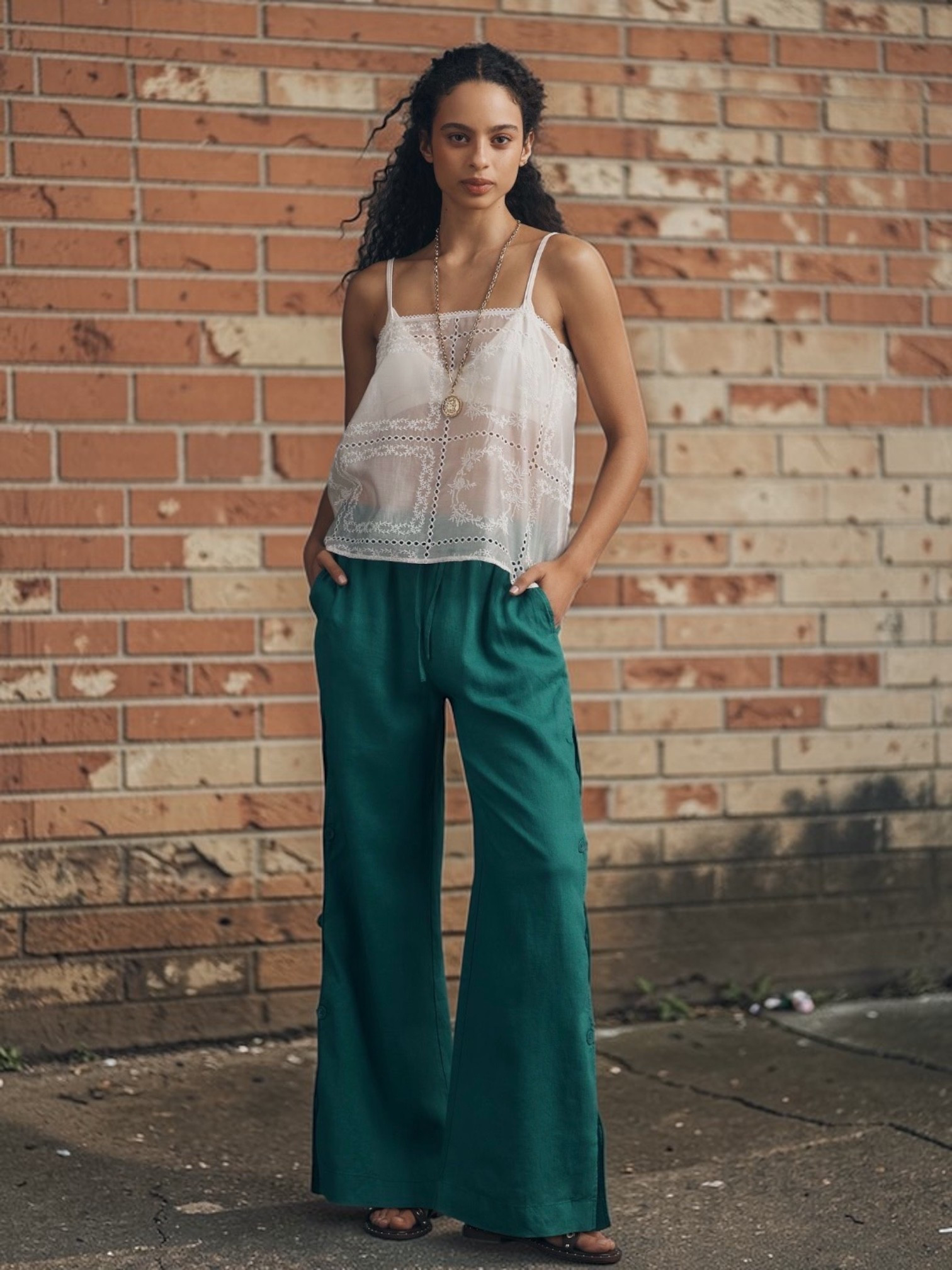 Anthropologie - The Brooklin Wavy Linen Wide-Leg Pants by Maeve
• 100% linen
• Back patch pocket
• Side slant pockets
• Tie waist
• Machine wash
• Imported
Maeve
This only-at-Anthro collection is defined by crisp cuts, look-twice details, and playtul polish. Here, there, and everywhere, Maeve makes your look.

#LTKgrwm #LTKootd #LTKdayinmylife