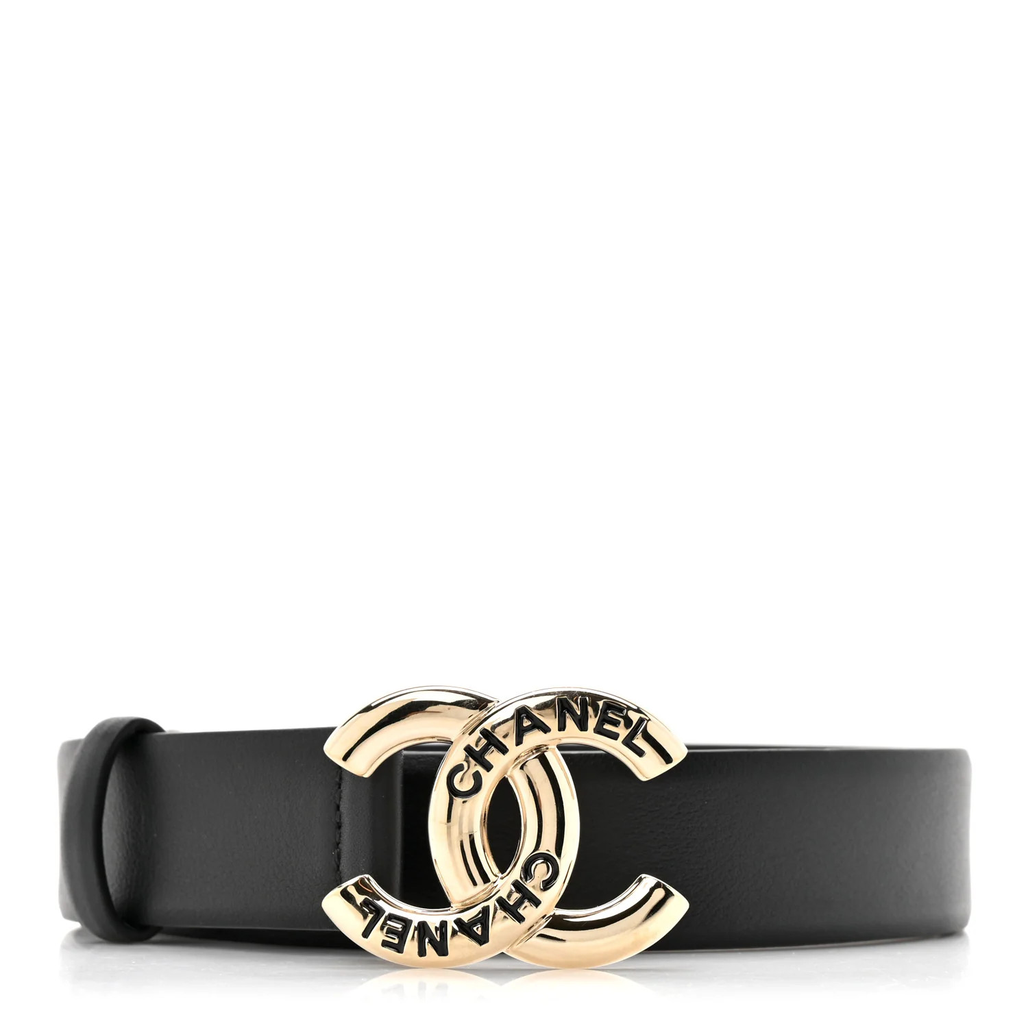 Calfskin CC Belt 90 36 Black | FASHIONPHILE (US)