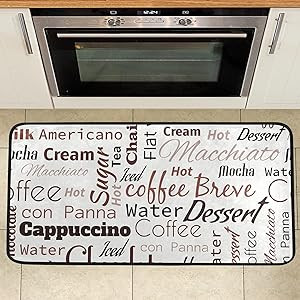 Kitchen Mat, Anti-Fatigue Non Slip Floor Mat, Kitchen Rug Bath Doormat Carpet Coffee Words for Kitch | Amazon (US)