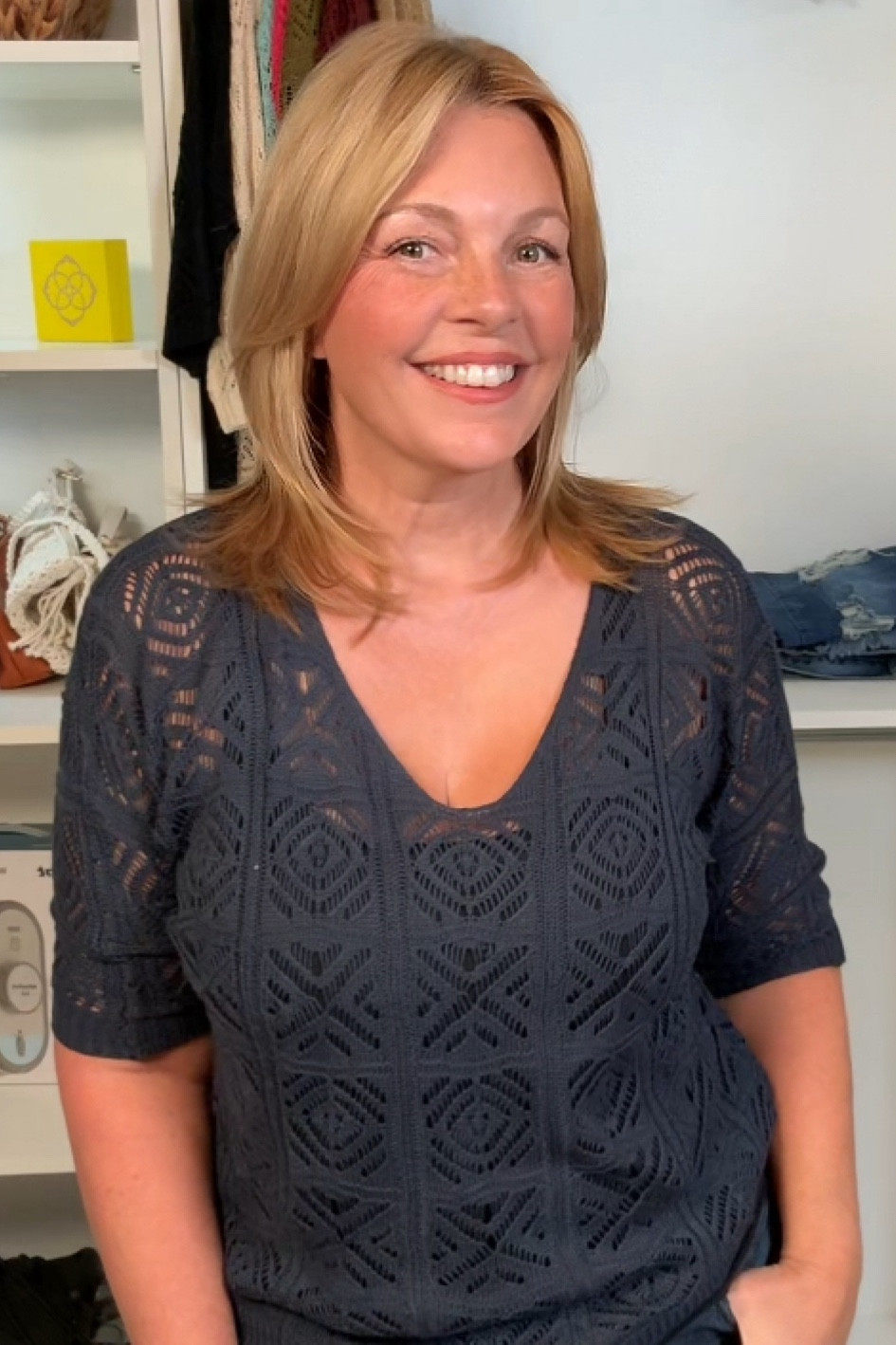 This three-quarter short sleeve crochet top is designed for spring and summer wear. The top features a  distinctive hollow out fishnet design which adds a light and breezy feel ideal for beach outings or casual days out. 

#LTKFindsUnder50 #LTKMidsize #LTKOver40