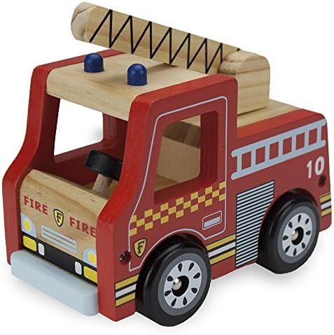 Wooden Wheels Natural Beech Wood Fire Engine by Imagination Generation Red | Amazon (US)
