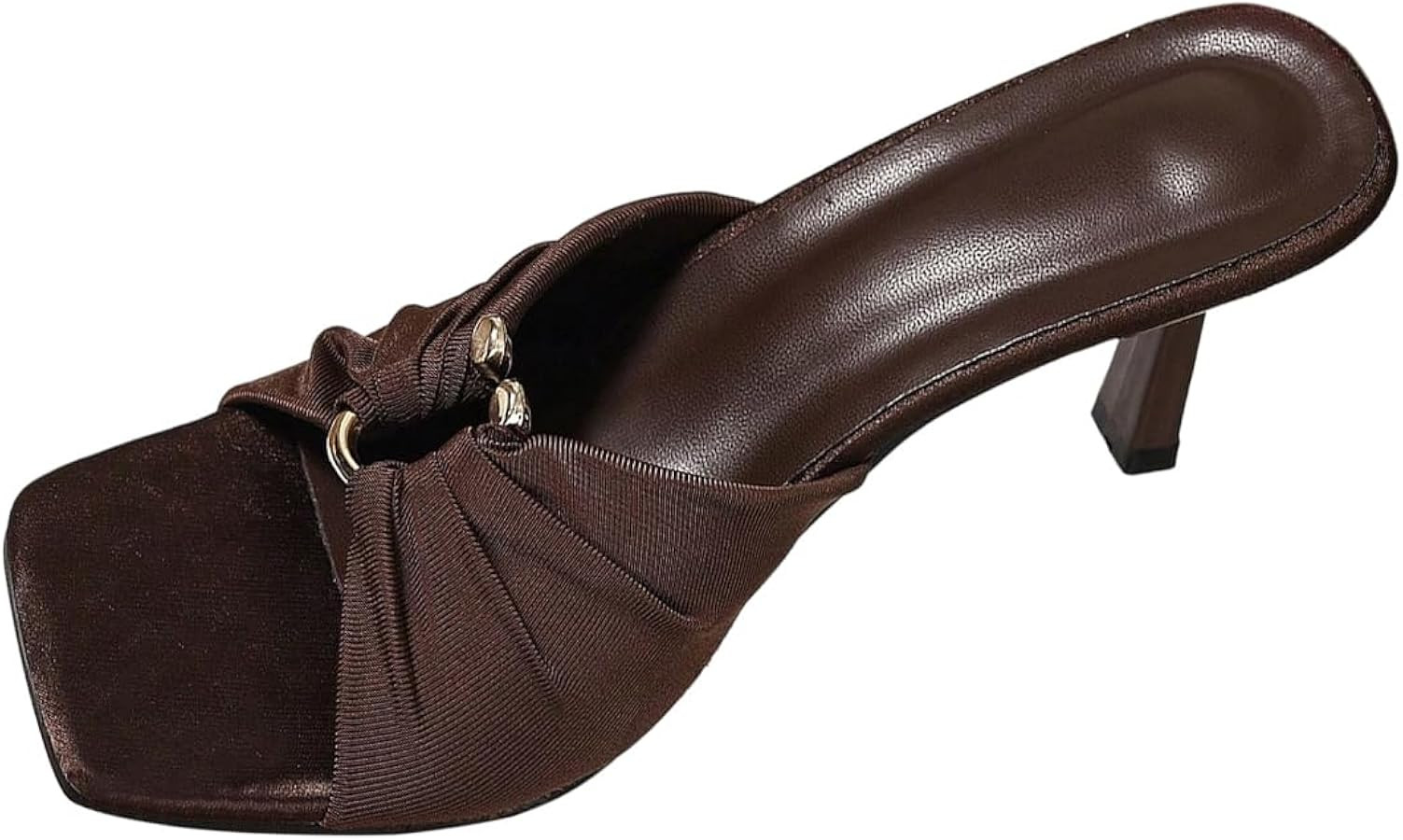 MakeMeChic Women's Polka Dots Bow Knot Heeled Sandals Square Toe Slide Shoes | Amazon (US)
