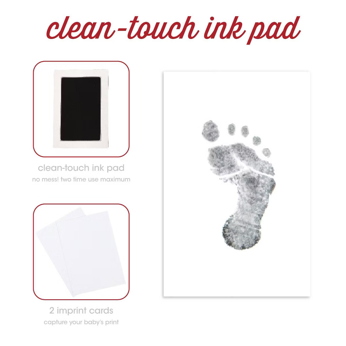 Pearhead Christmas 2025 Baby Footprint Tree Ornament Kit with Clean-Touch Ink Pad Red | Target