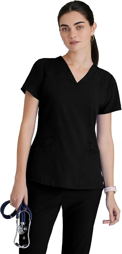 BARCO ONE Women's Pulse Scrub Top, Sporty V-Neck Medical Top w/ 4-Way Stretch & 5 Pockets | Amazon (US)