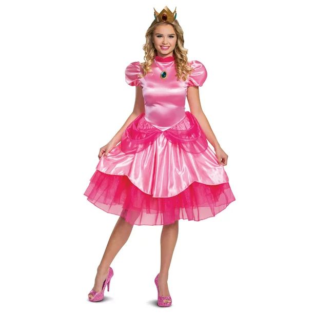 Women's Super Mario Deluxe Princess Peach Costume - Walmart.com | Walmart (US)