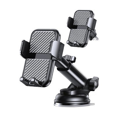 Itopfox 3-in-1 Car Phone Holder with Strongest Suction & Stable Clamp Arm, 360° Adjustable Mount for All Car Models and Smartphones, Black | Target
