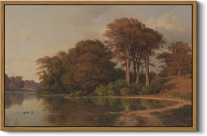 ARPEOTCY Vintage Framed Canvas Wall Art, Living Room Autumn Scenery Pictures Fall Wall Decor, Kit... | Amazon (US)