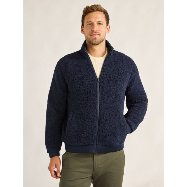 Free Assembly Men's Full Zip Faux Shearling Jacket, Sizes S-XXXL | Walmart (US)
