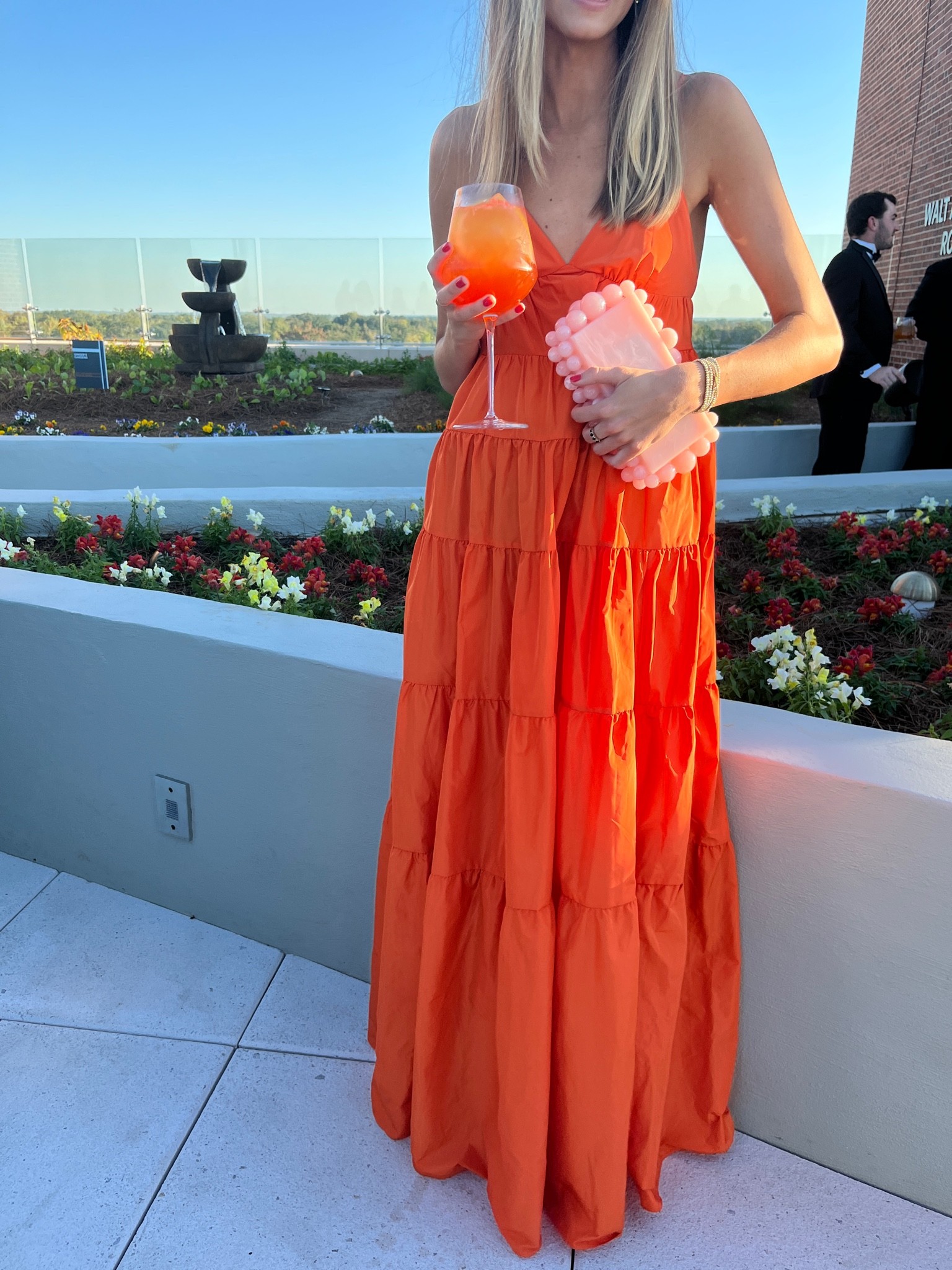 open lace back dress Staud Orange Mini Dress main image 1