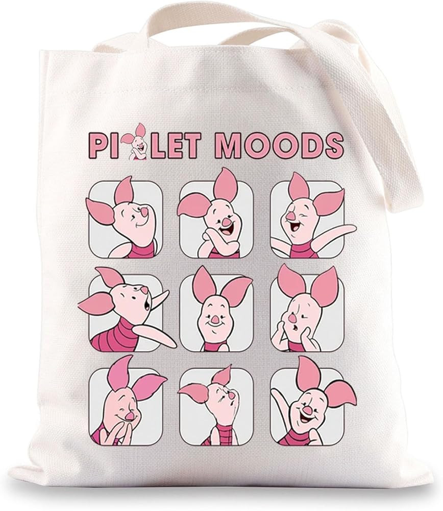BWWKTOP Funny Piggy Tote Bag Pig Moods Inspired Gift Porkling Shoulder Bag Piggy Merchandise | Amazon (US)