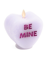 Unscented Moving Flame Be Mine Conversation Heart Candle | Marshalls
