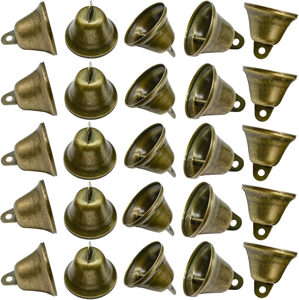 Maydahui 90PCS Bronze Jingle Bells Brass Color Vintage Small Craft Bell (1.7 X 1.5 Inches) for We... | Amazon (US)