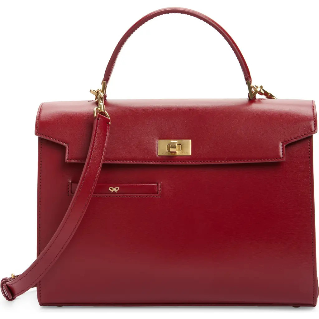 Anya Hindmarch Mortimer Leather Top Handle Bag in Vampire at Nordstrom | Nordstrom