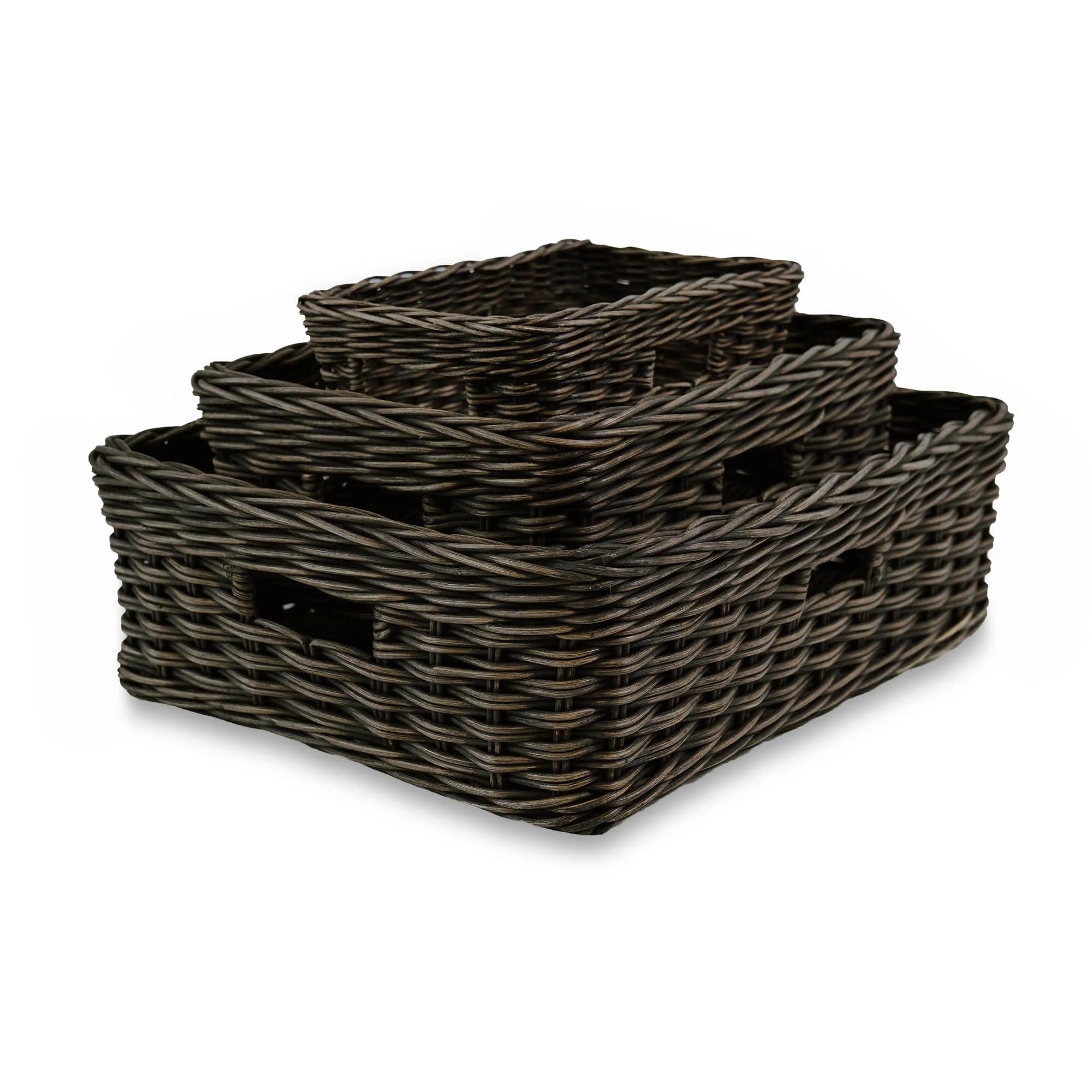 Rectangular Low Wicker Storage Basket | The Basket Lady