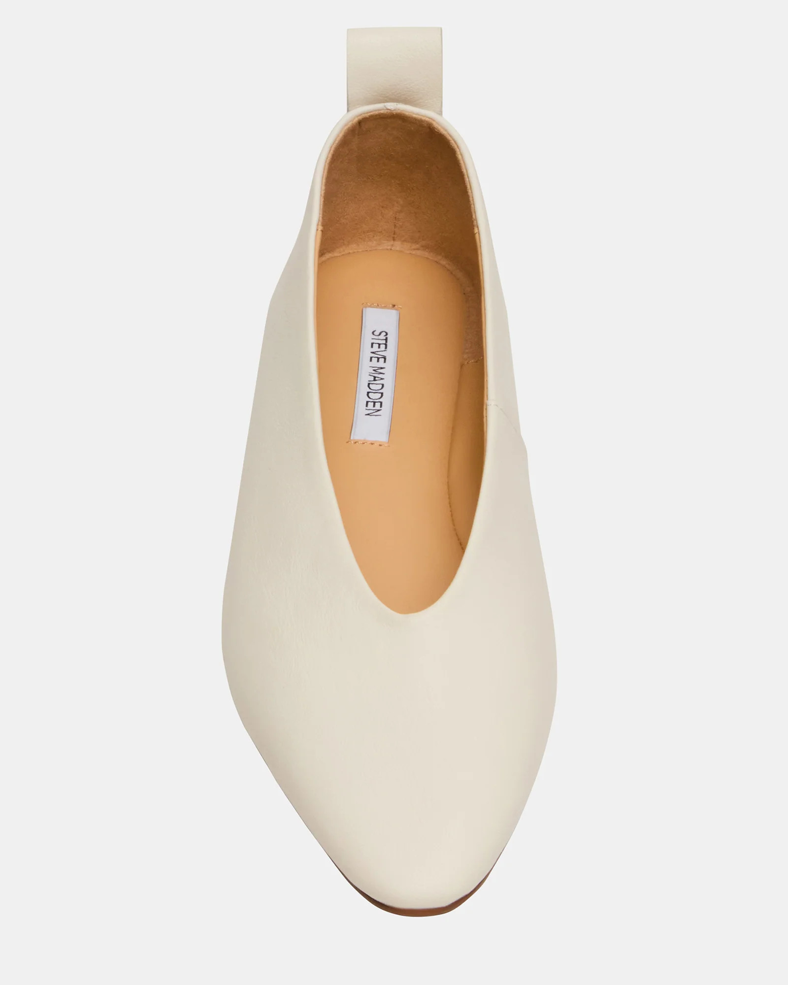 SWANKY Bone Leather Almond-Toe Ballet Women's Flat | Steve Madden (US)