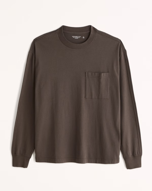 Essential Long-Sleeve Pocket Tee | Abercrombie & Fitch (US)