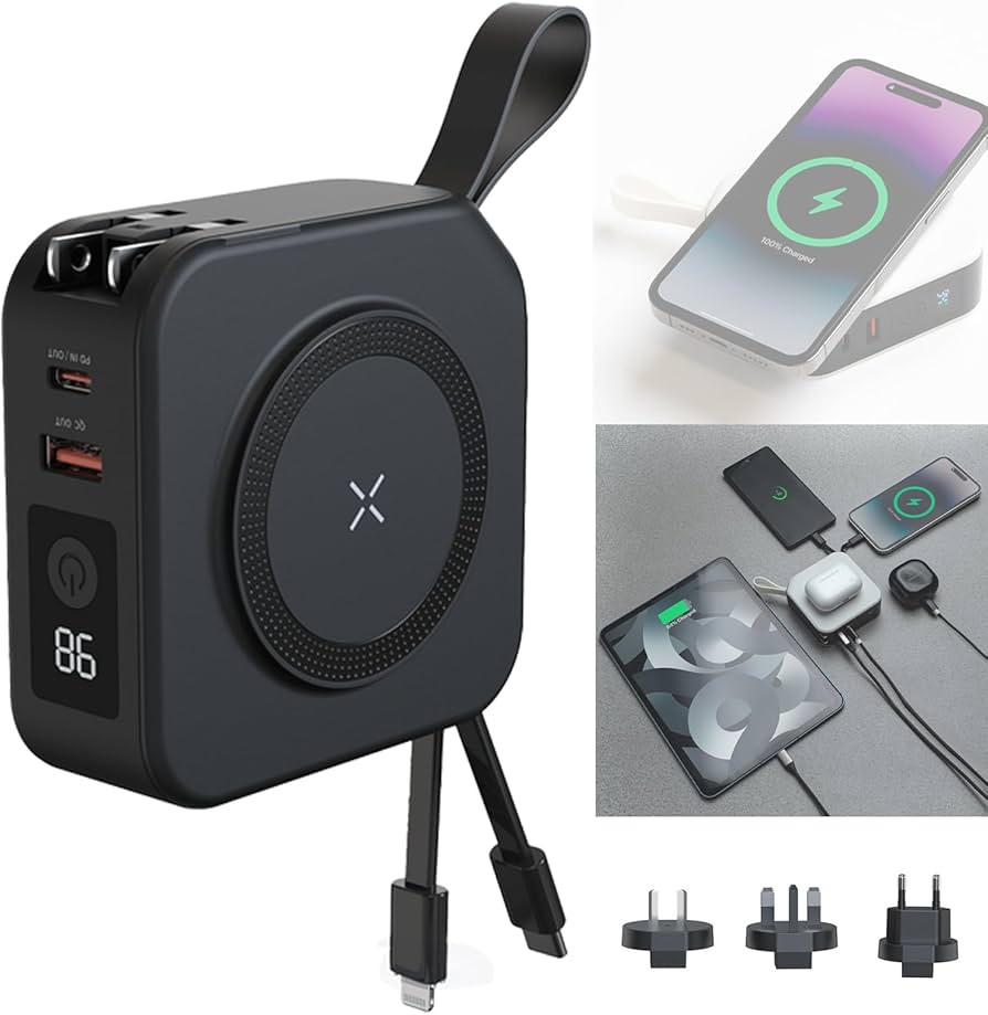 Powerpack Universal 5 in 1 Travel Power Bank - for Magsafe Battery Pack,10000mAh Power Bank with ... | Amazon (US)