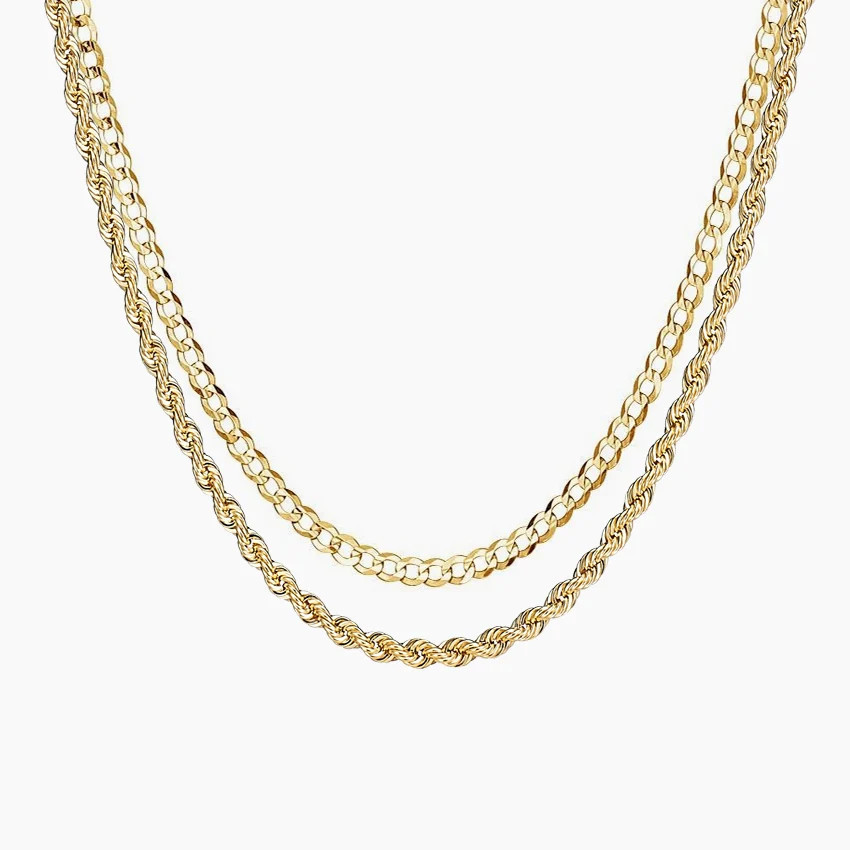 14K Yellow Gold The Trailblazer Chain Necklace Set | Brilliant Earth