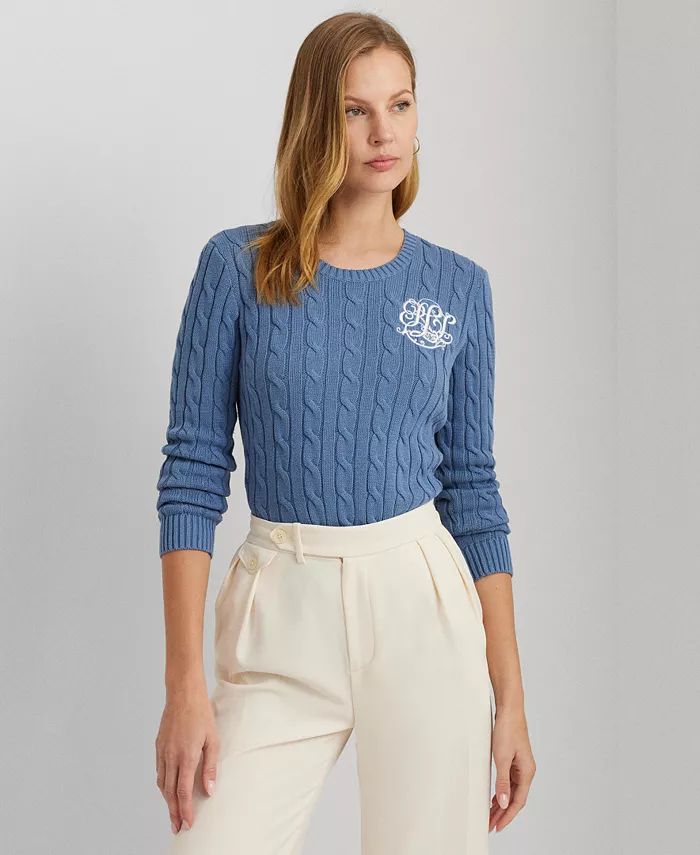 Women's Cotton Cable-Knit Sweater | Macy's