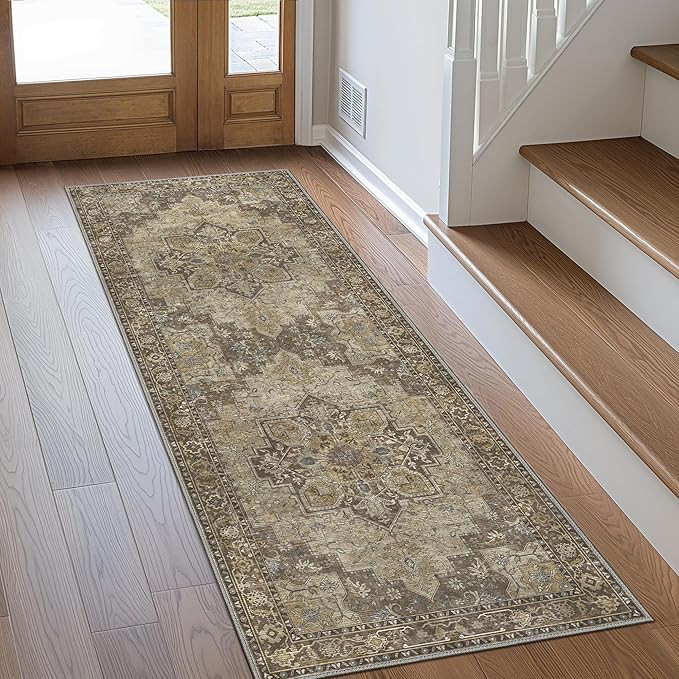 GENIMO 2x5 Runner Rugs for Hallway, Machine Washable Non Slip Vintage Retro Rugs, Low Pile Lightw... | Amazon (US)