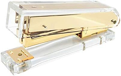 Clear Acrylic Gold Stapler Luxury Office Desktop Manual Stapler with Classic Modern Design The Sl... | Amazon (US)