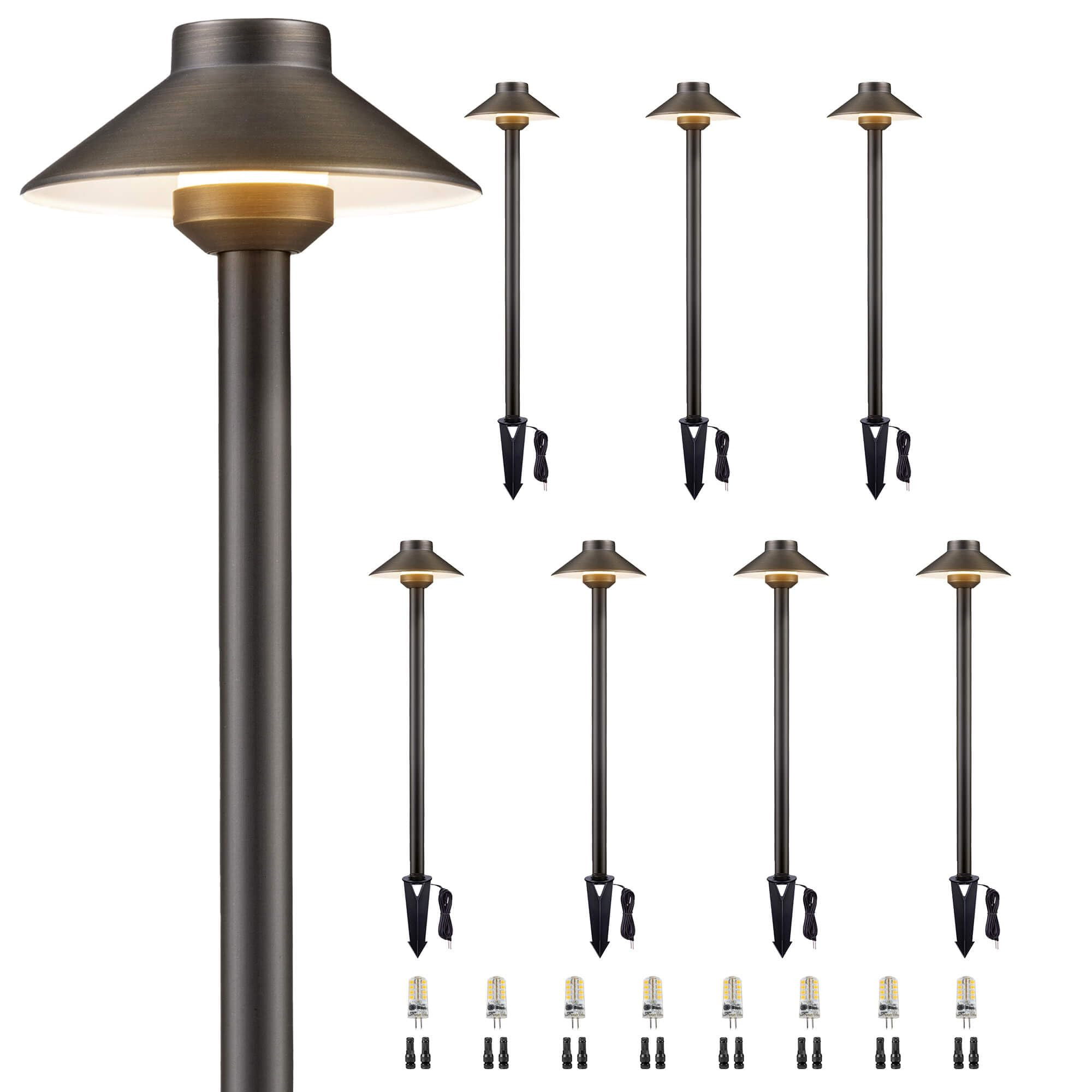 Gardenreet Brass Low Voltage Path Lights - 12V Landscaping Pathway Light IP65 Waterproof, Wired W... | Amazon (US)