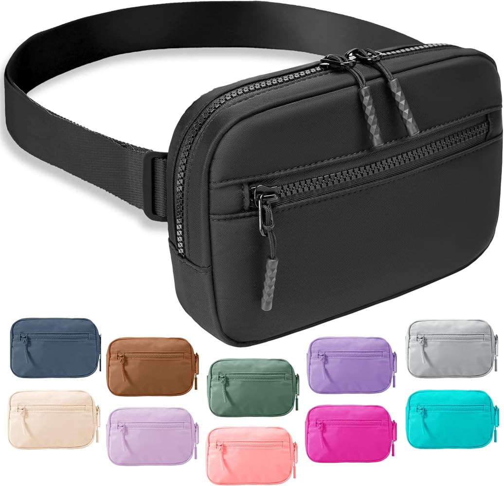 FORZAROCKET Essential Belt Bag w/Long Strap 70" & Front Zip Pocket – Crossbody Bag w/Extended S... | Amazon (US)