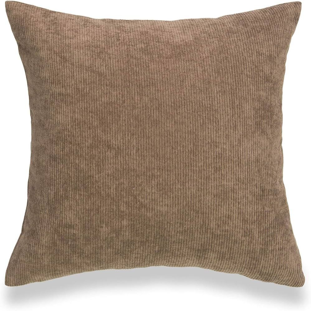 Modern Pillow Cover, Corduroy, Brown, 18" x18" | Amazon (US)