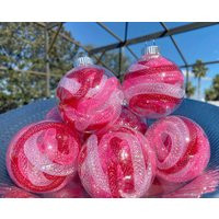 Pinkmas Pink Ornaments Christmas Decorations Decor Hot Red White Hanging Tree Baubles Balls Sets | Etsy (US)