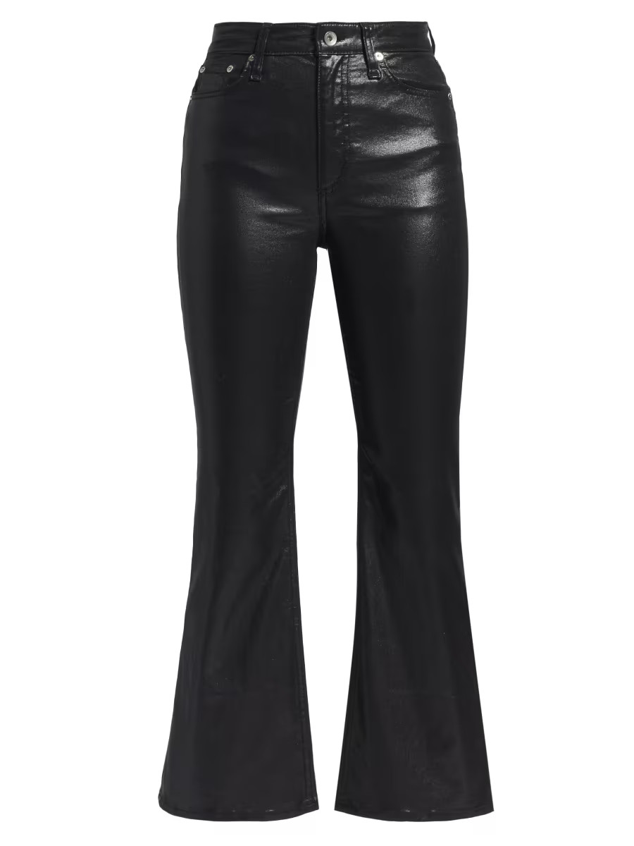 Casey Coated High-Rise Ankle Flare Jeans | Saks Fifth Avenue