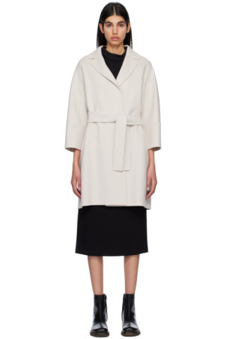 S Max Mara - Off-White Arona Coat | SSENSE