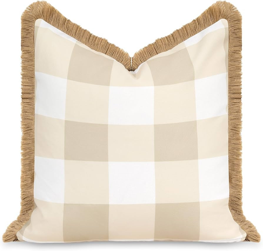 Hofdeco Premium Coastal Patio Indoor Outdoor Throw Pillow Cover Only, 20"x20" Water Repellent for... | Amazon (US)