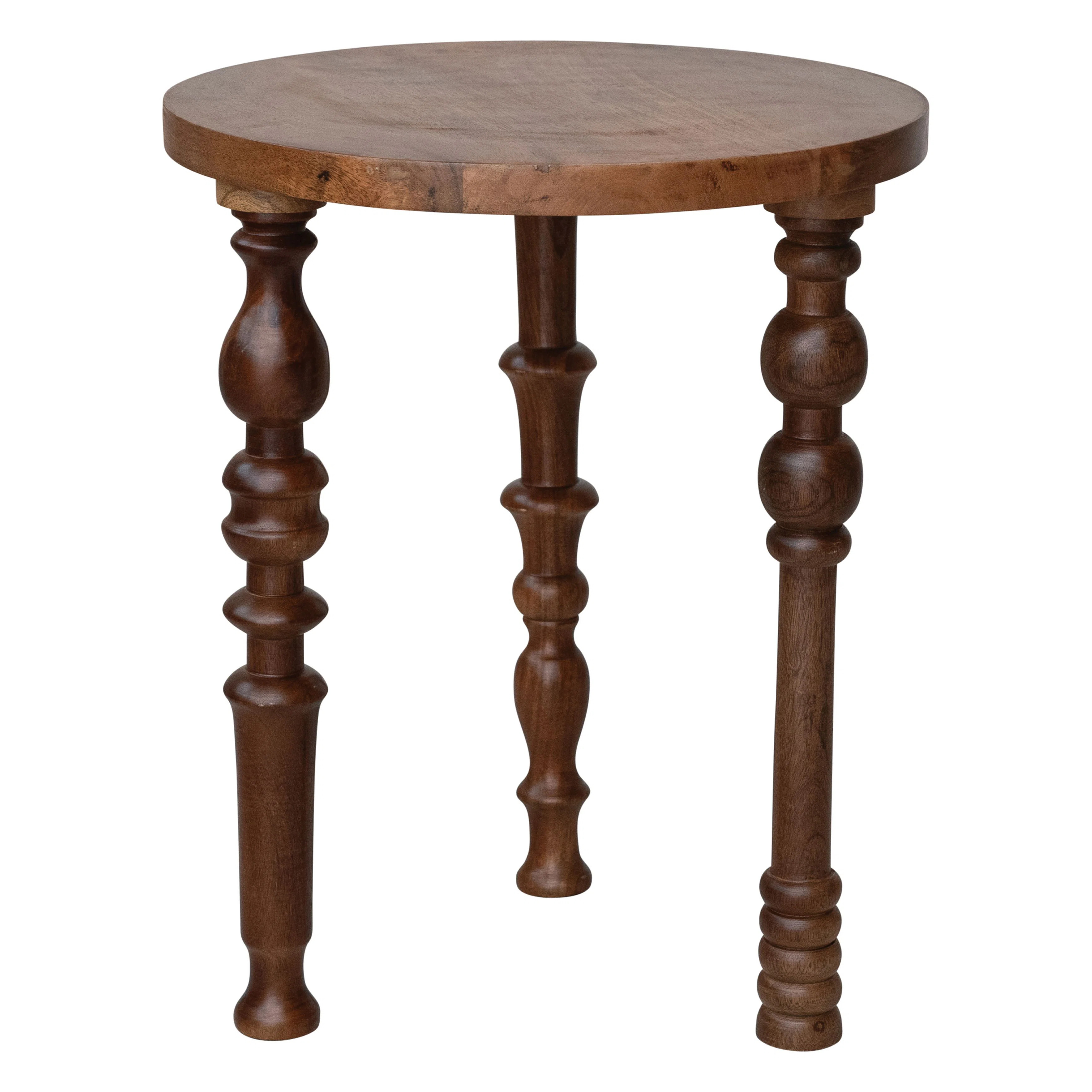Mango Wood Side Table With Turned Legs | Wayfair North America
