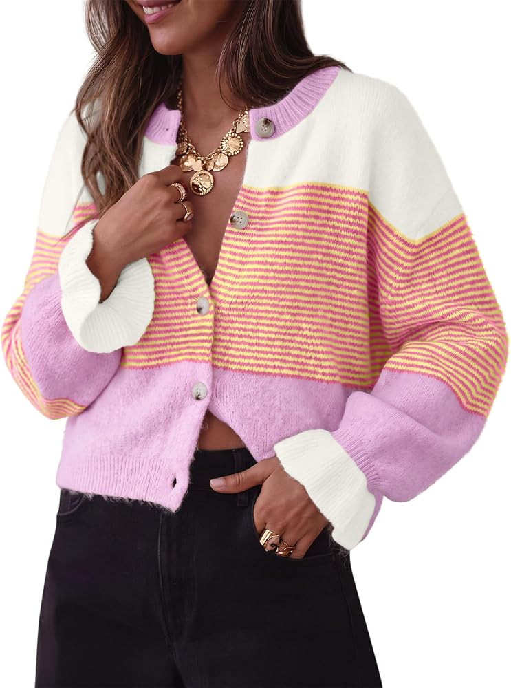 Trendy Queen Striped Cardigan Sweaters for Women | Amazon (US)