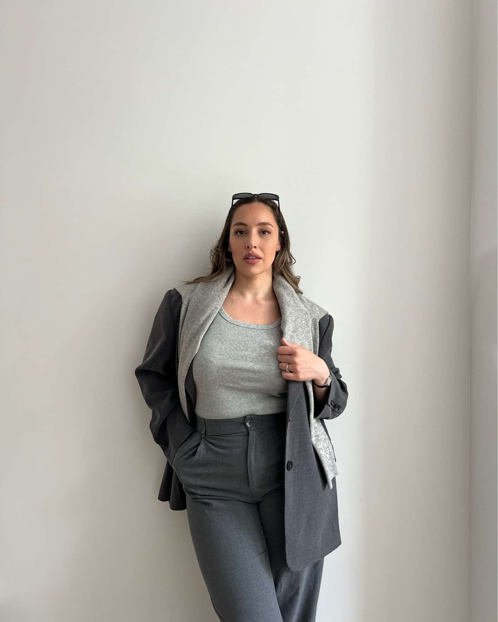 Trousers - Zara (old season) 
Top- Ribbed Uniqlo vest size 16
Jumper - Uniqlo cashmere size 16
Blazer - Dissh Harley Boyfriend Blazer 16
Trainers - Adidas Sambas

#LTKworkwear #LTKmidsize #LTKuk