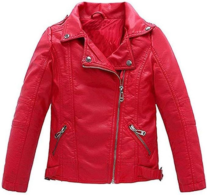 Meeyou Children's Motorcycle Leather Jacket, Faux Leather Coat for Boys/Girls | Amazon (US)