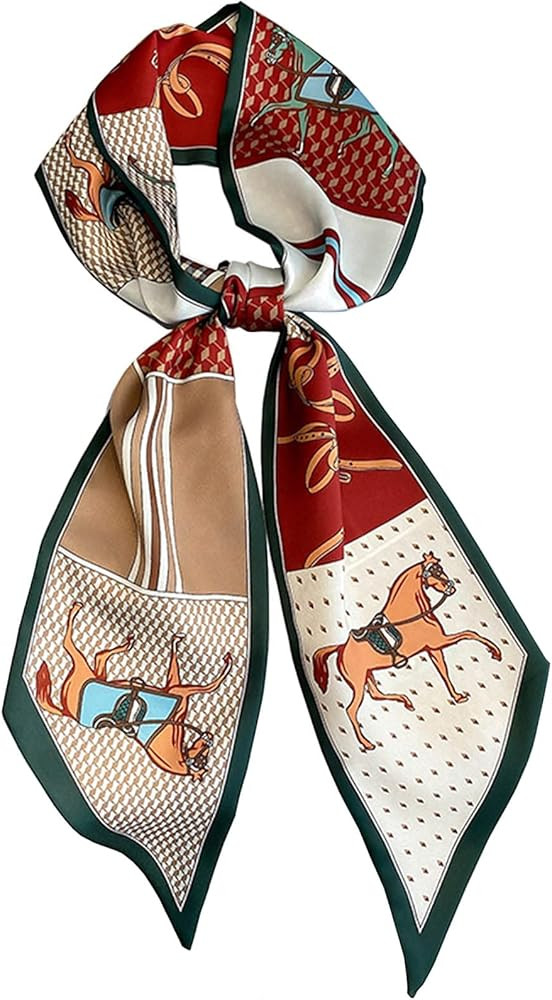 Kcctoo 27.5" Mulberry Silk Like Head Scarf Women's Fashion Square Neck Satin Scarfs for Bag Hair ... | Amazon (US)