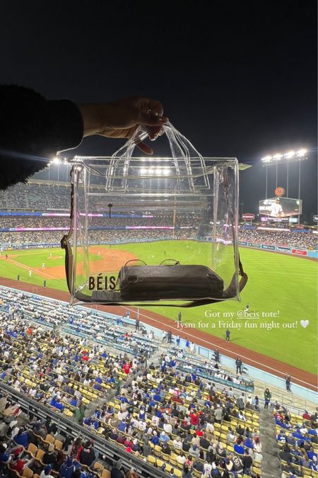 Beis stadium tote in clear - stadium approved clear handbag for concerts and sporting events! Currently sold out but you can join the waitlist or shop similar clear bags below! #bags #summer #beis #tote #concert 

#LTKSeasonal #LTKstyletip #LTKFestival