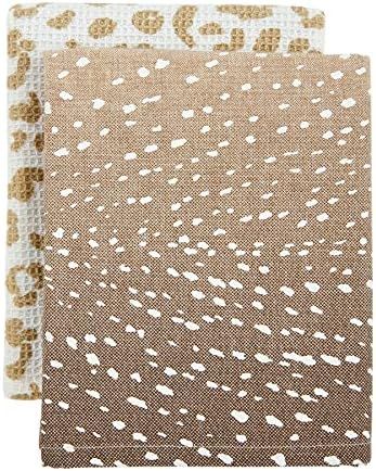 Mud Pie Leopard Towel Set, Fawn, 26" x 16.5" | Amazon (US)