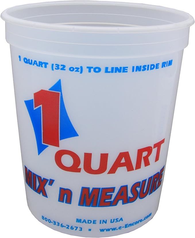 Encore Plastics 41032 Mix 'N Measure Plastic Container, 1-Quart | Amazon (US)