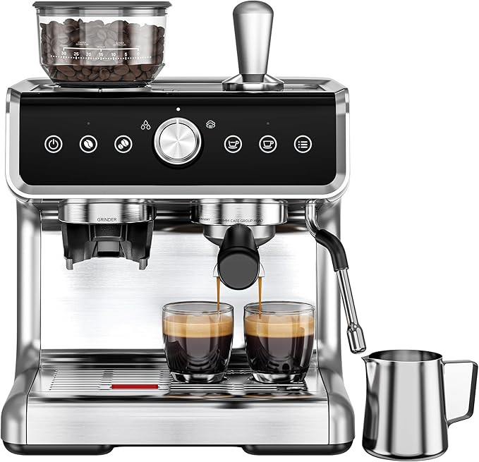 EUHOMY Espresso Machine with Grinder, 20 Bar Coffee Maker with Milk Frother Steam Wand, Professio... | Amazon (US)