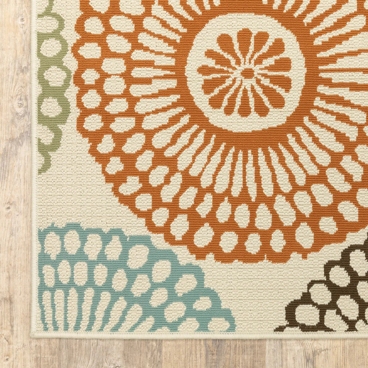 Baringer Beige/ Teal/ Orange Indoor/Outdoor Rug | Wayfair North America