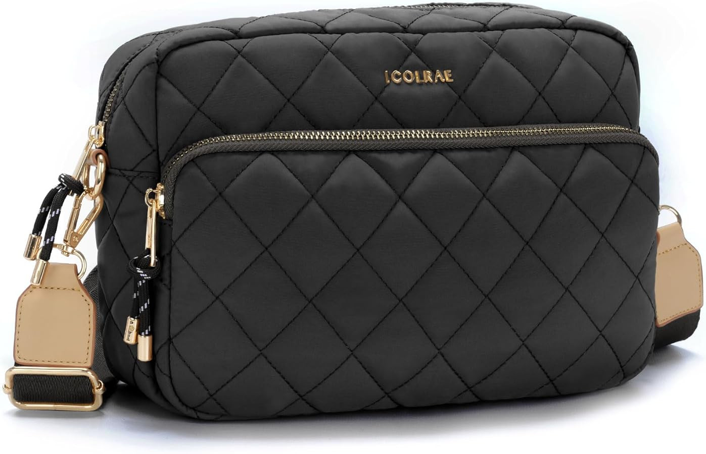 Quilted Puffer Crossbody Bags for Women Small Nylon Puffy Purses Shoulder Handbag with Wide Strap | Amazon (US)