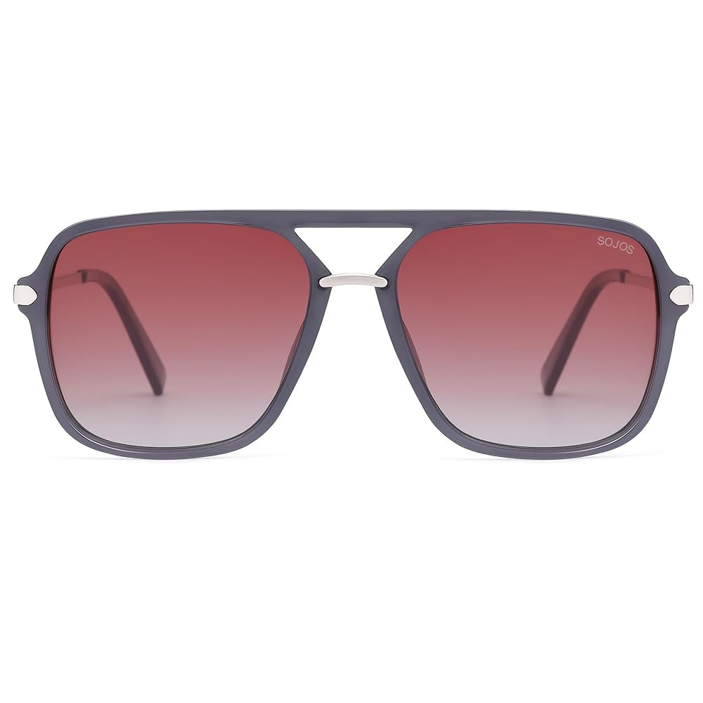 SOJOS Sunglasses for Women & Men, Square, Retro, Polarized Lens, Trendy Aviator, 90s Shades | Amazon (US)