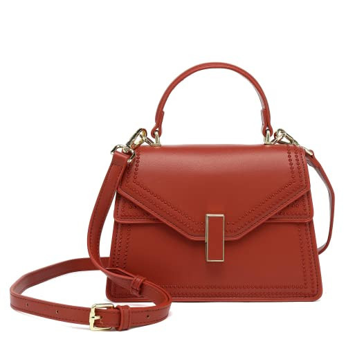 Scarleton Women's Red Faux Leather Top Handle Handbag, Mini Handbag for Daily Essentials, Crossbody Bags for Women, H208310 | Amazon (US)