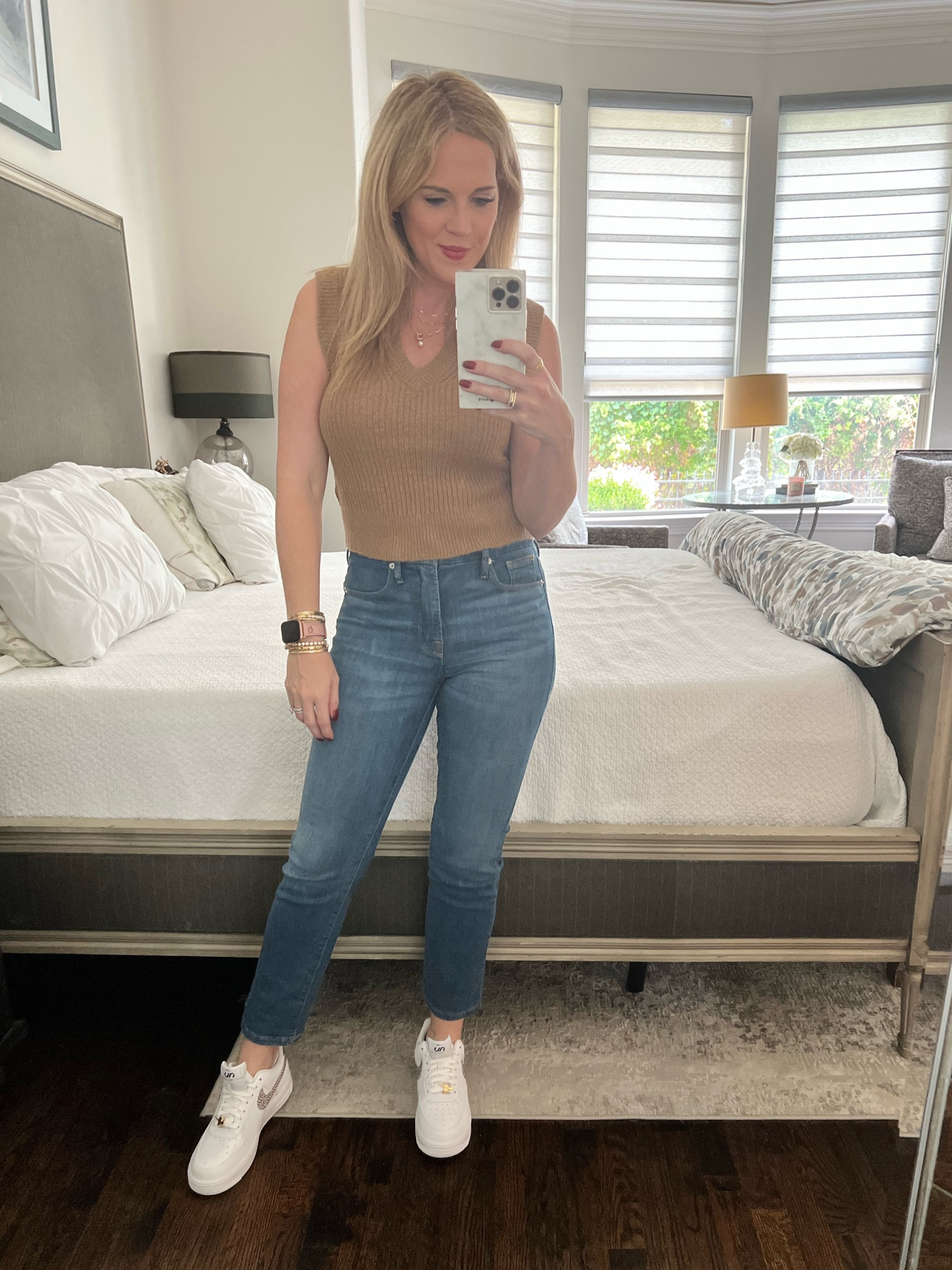 Madewell sweater tank 
Cropped sweater tank 
Nike United 
Nike Air Force one
Good American jeans 
Fall look 
Fall style 


#LTKfindsunder100 #LTKshoecrush #LTKSeasonal