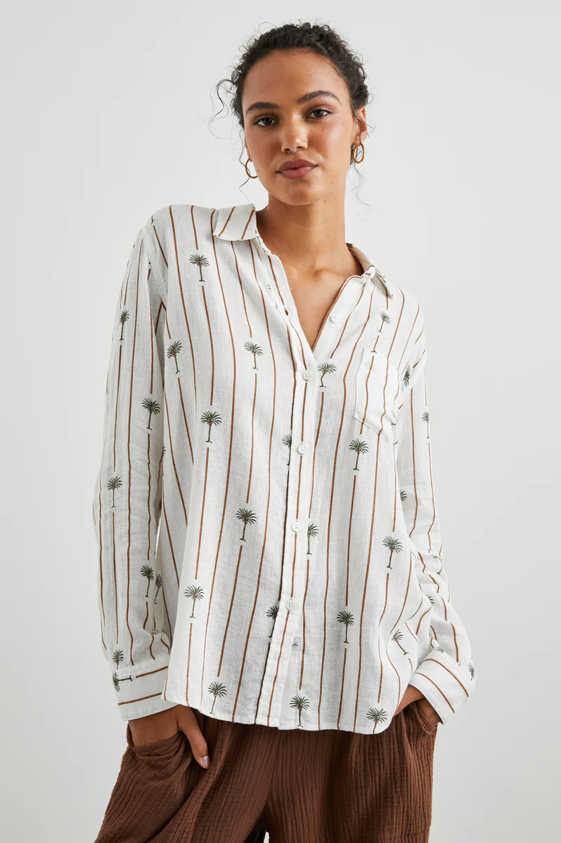 CHARLI SHIRT - STRIPE PALMS | Rails