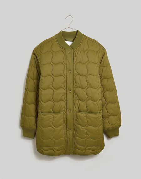 Quilted oversized jacket 
Love this green jacket 
Trending coats for fall and winter 

#LTKsalealert #LTKSeasonal #LTKHoliday