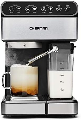 Chefman 6-in-1 Espresso Machine,Powerful 15-Bar Pump,Brew Single or Double Shot, Built-In Milk Fr... | Amazon (US)